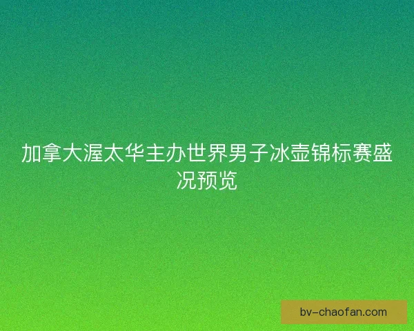 加拿大渥太华主办世界男子冰壶锦标赛盛况预览