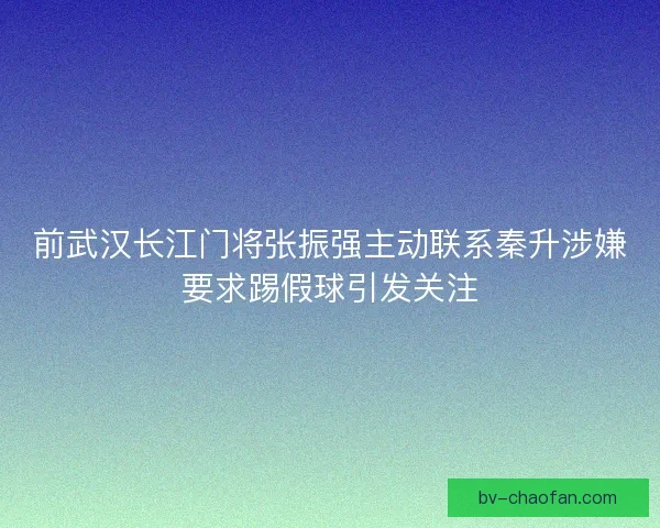 前武汉长江门将张振强主动联系秦升涉嫌要求踢假球引发关注